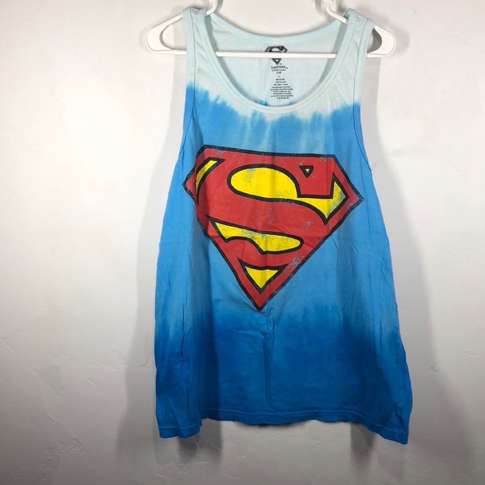 Superman DC Comics blue tank size large